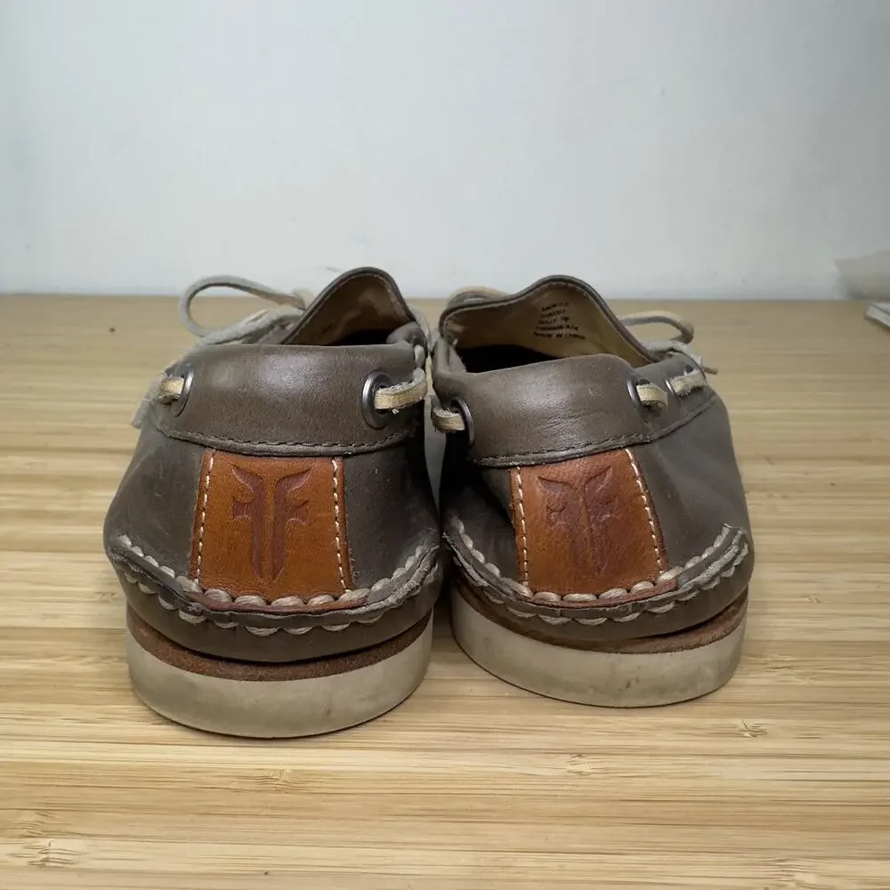 Frye‎ Sully Tie Shoes Mens Size 8.5 Leather Boat Casual Loafers Deck Moccasin